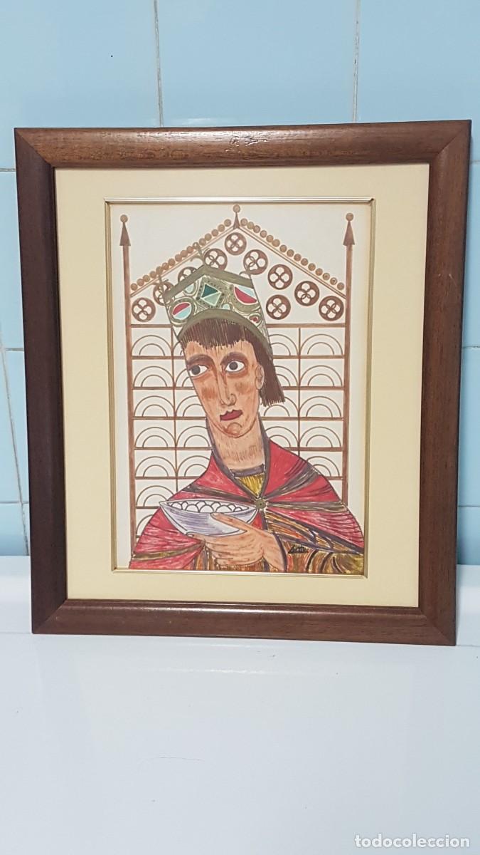 Arte: CUADRO CON MARCO Y CRISTAL VINTAGE - Foto 1