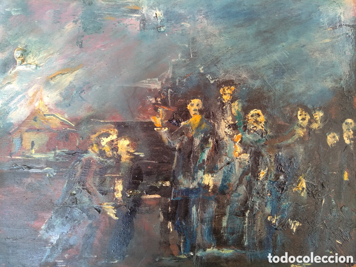 Arte: &Oacute;leo sobre tabla, sin firmar - Foto 2