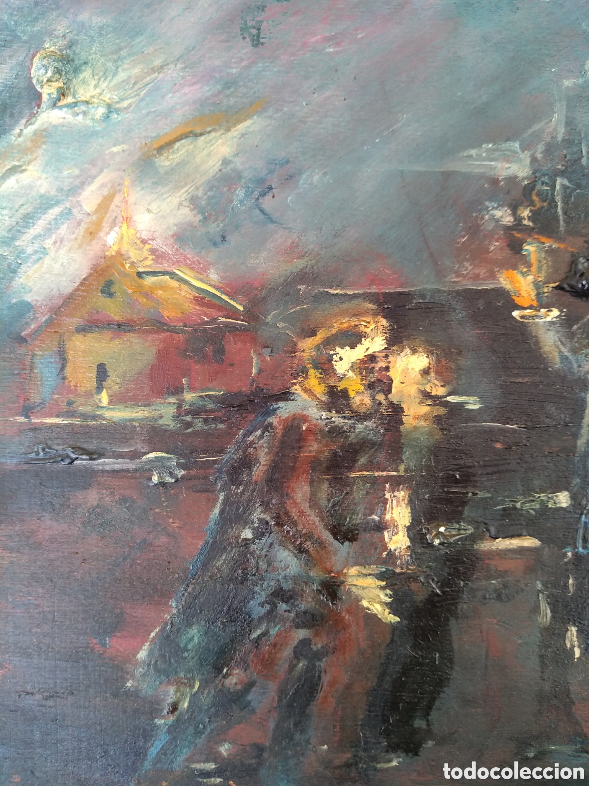 Arte: &Oacute;leo sobre tabla, sin firmar - Foto 3