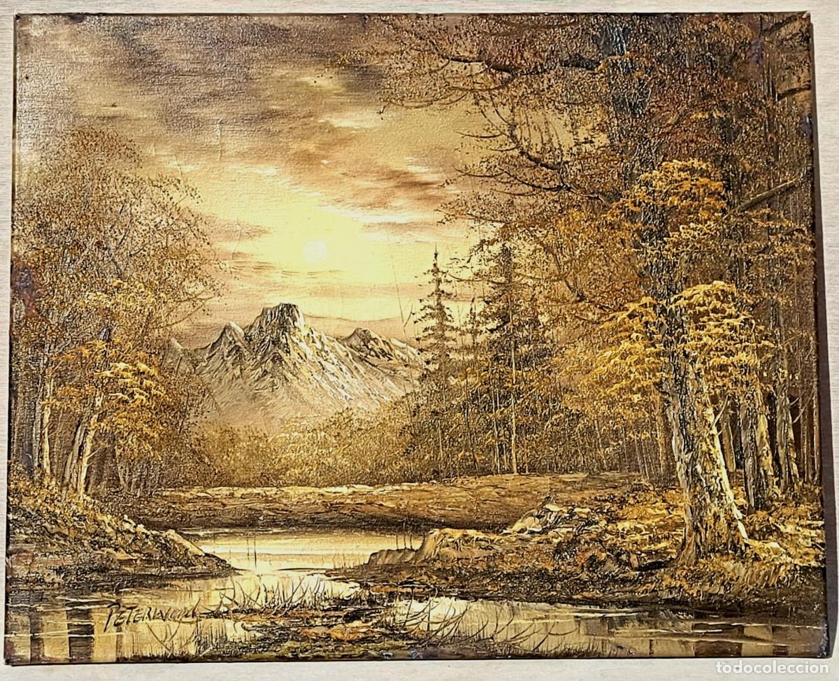 Kunst: &Oacute;leo sobre lienzo de Peter Wood, Inglaterra, 50x40cm
