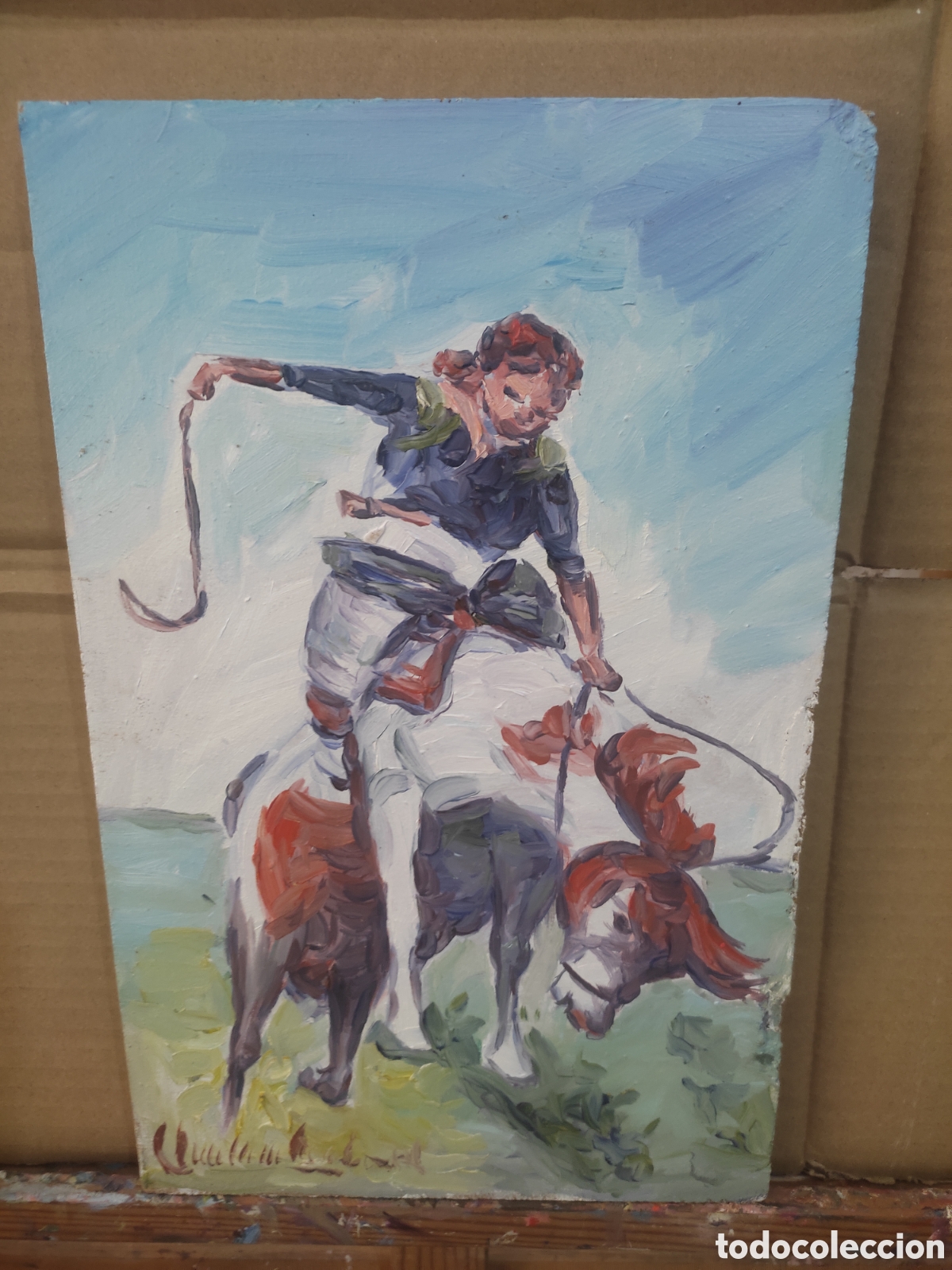 Arte: Vaquero montando ( original )