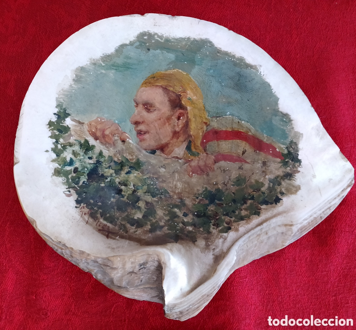 Arte: Venera Madreperla Pintada Oleo. - Foto 5