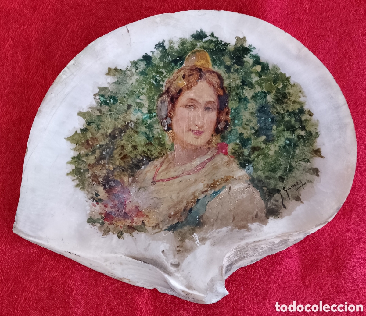 Arte: Venera Madreperla Pintada Oleo. - Foto 7