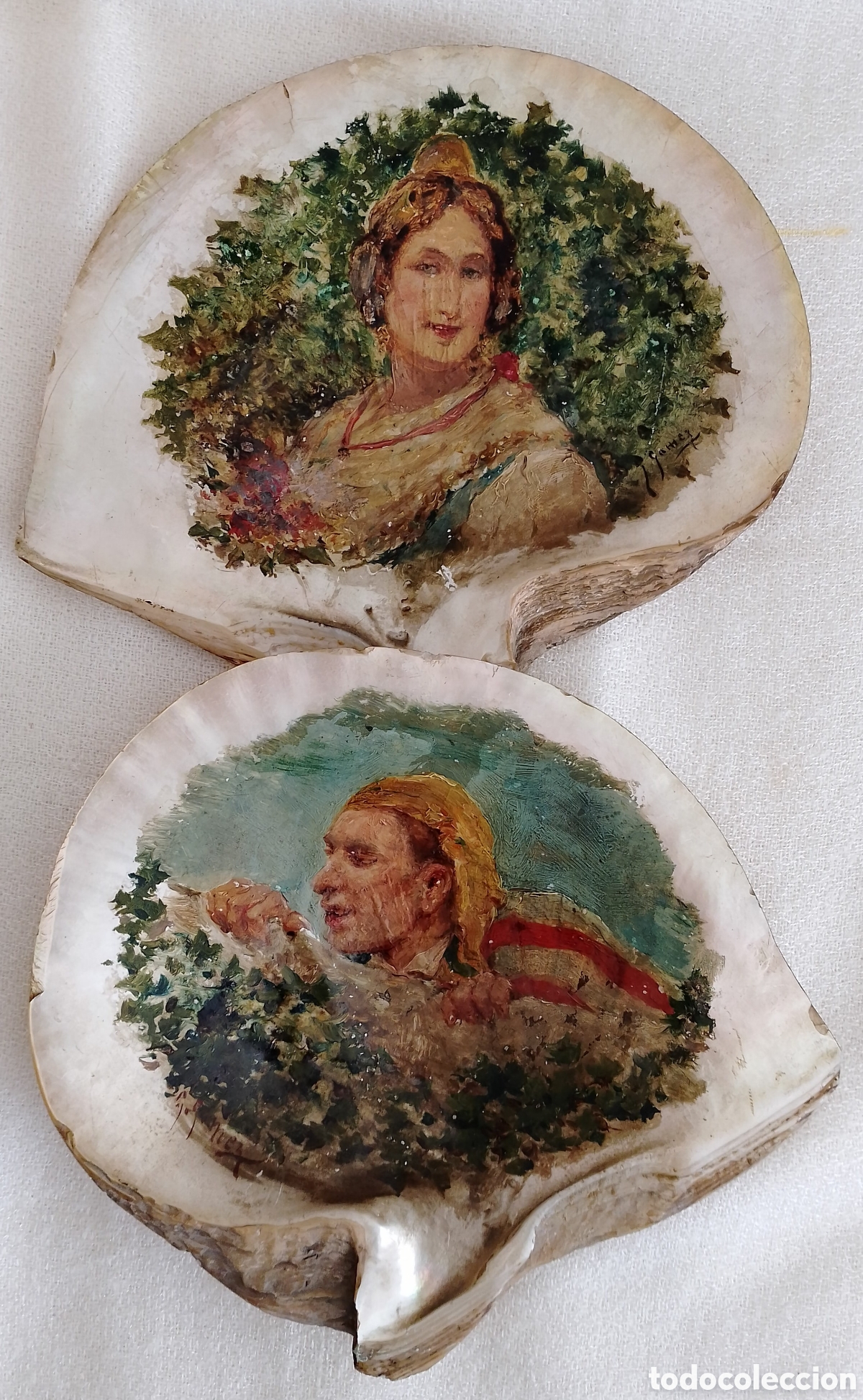 Arte: Venera Madreperla Pintada Oleo. - Foto 2