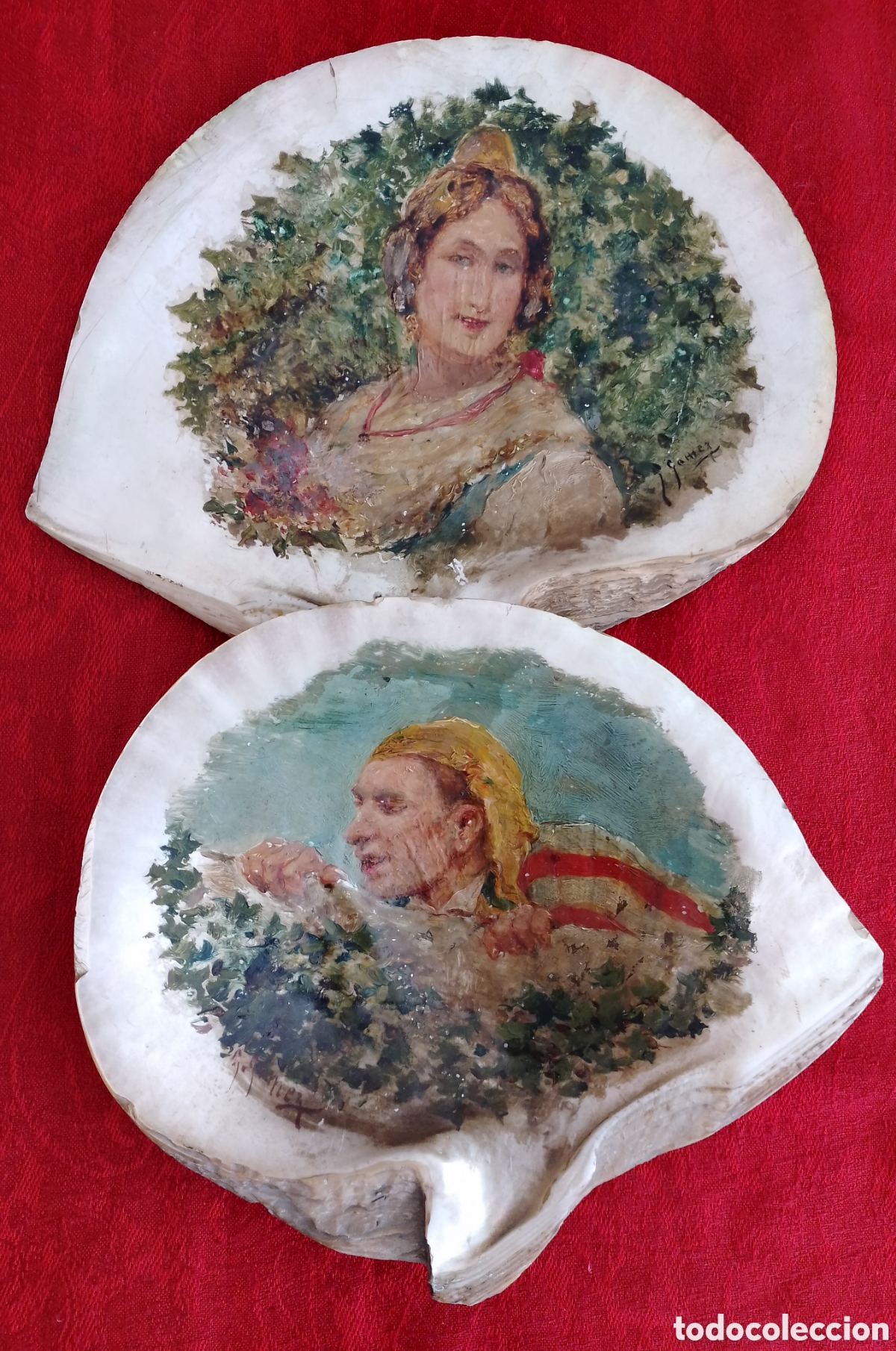 Arte: Venera Madreperla Pintada Oleo. - Foto 1