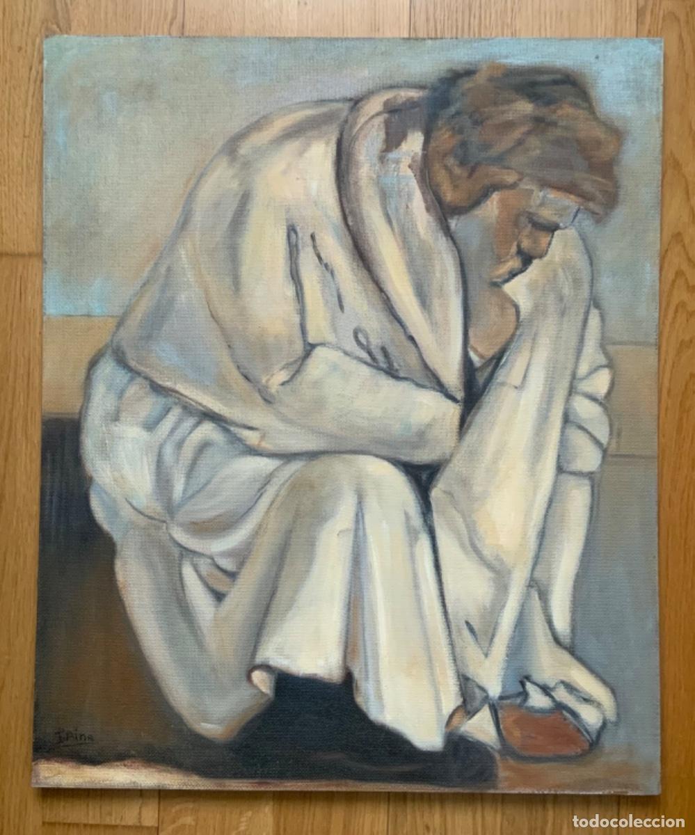 Arte: &Oacute;LEO SOBE TABLA FIRMADO AINA 65 cm x 54 cm