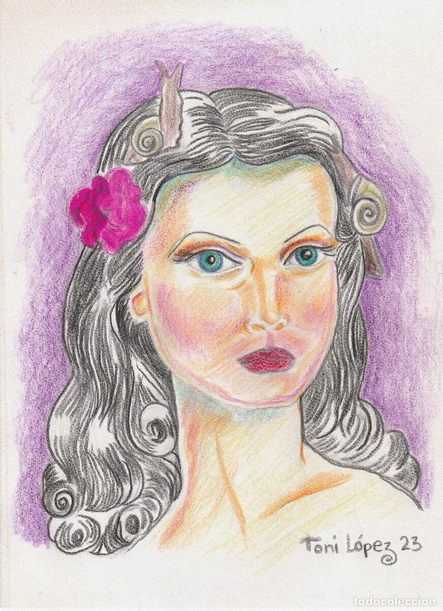 Arte: &rdquo;MUJER ANTIGUA&rdquo; DIBUJO - Foto 1