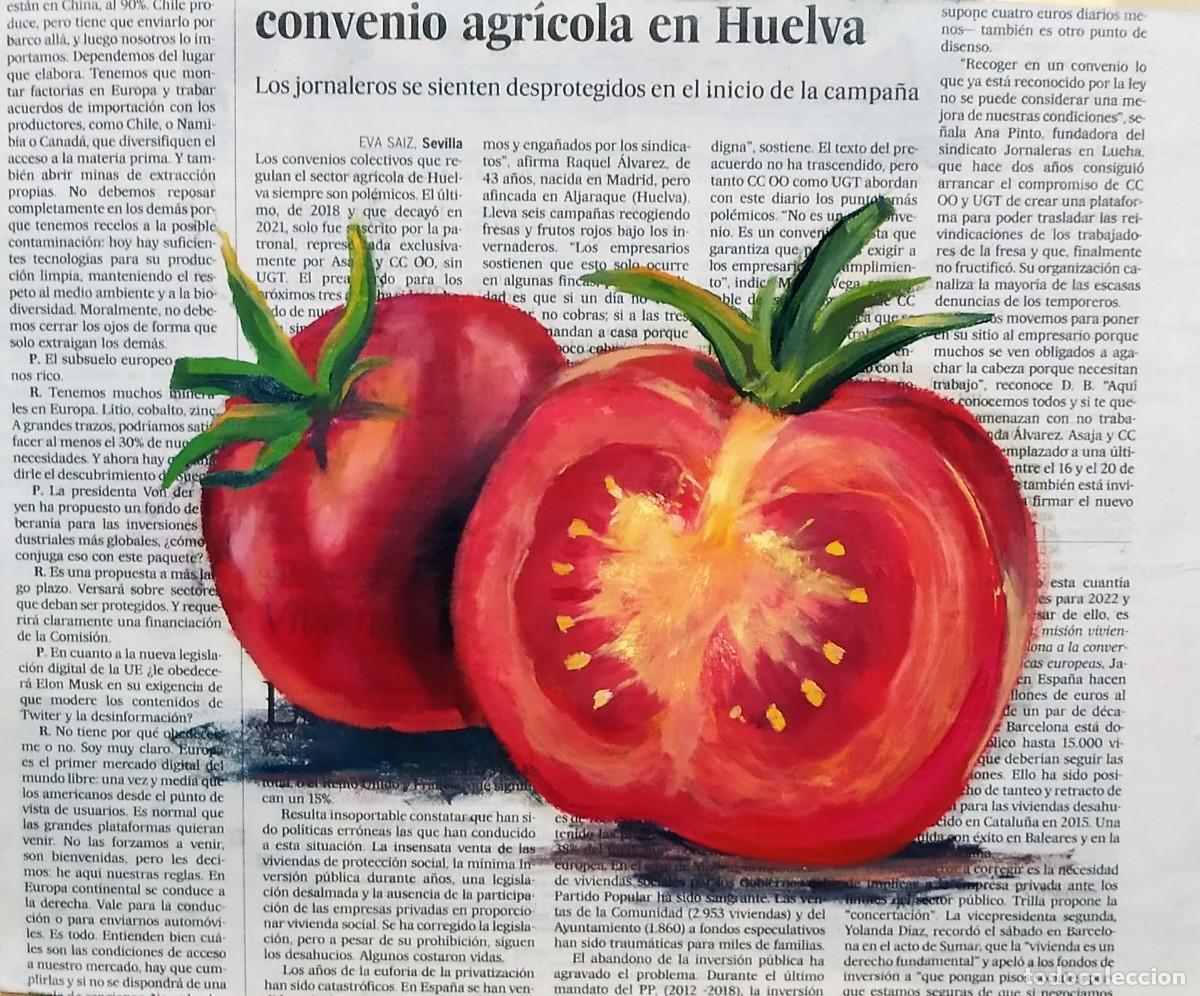 Arte: TOMATES . oleo sobre tabla . C. Ripoll - Foto 1