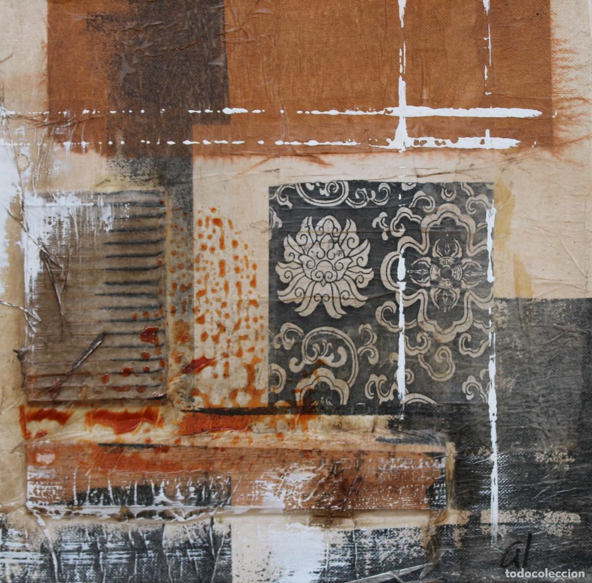 Arte: TECNICA MIXTA Y COLLAGE SOBRE LIENZO. COMPOSICION - Foto 1