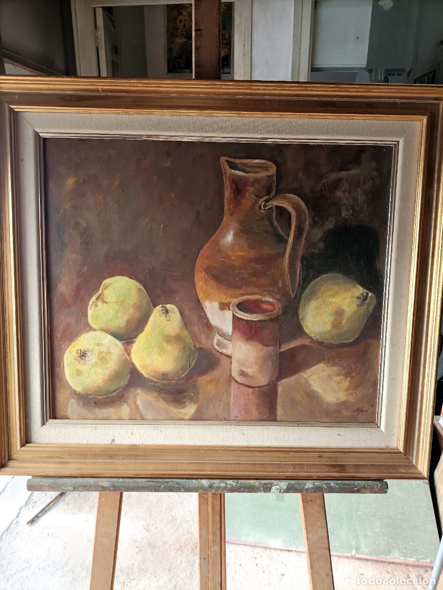Arte: OLEO SOBRE TELA FDO ARAGUZ -BODEG&Oacute;N DE FRUTA