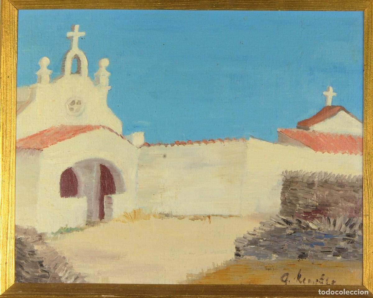 Arte: Ermita Sant Baldiri en Port Lligat (Cadaqu&eacute;s). &Oacute;leo s/ tablex . Firmado. A&ntilde;o 1962