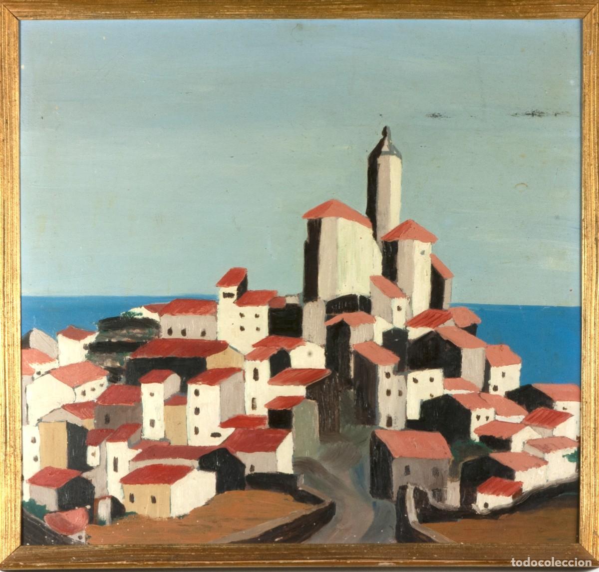Arte: Paisaje de Cadaqu&eacute;s. &Oacute;leo s/ tablex. Medidas 48 x 47 cm. A&ntilde;o 1962