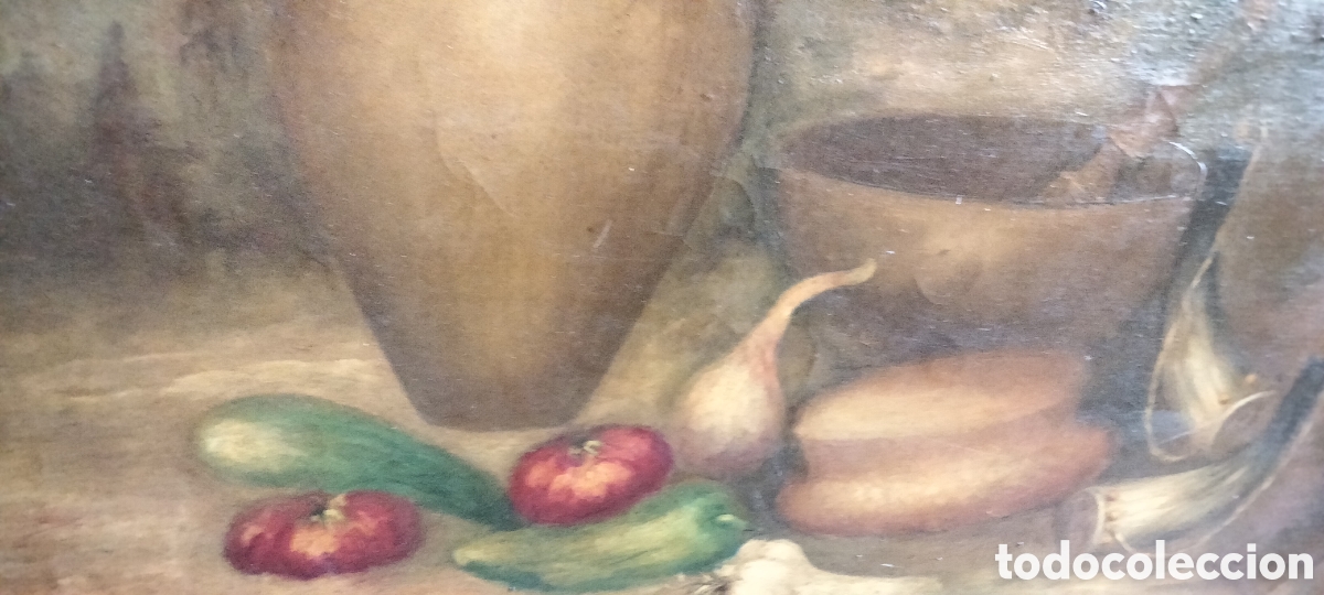 Arte: ANTIGUO CUADRO BODEGON - Foto 3