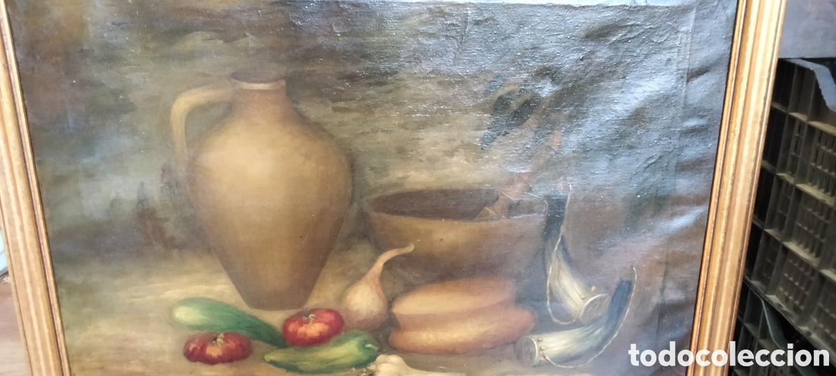 Arte: ANTIGUO CUADRO BODEGON - Foto 4