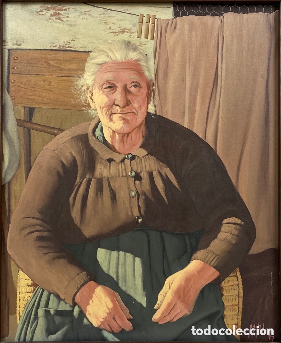 Arte: MANUEL BLESA (Ari&ntilde;o, Teruel. 1945), MUJER TUROLENSE - OLEO LIENZO.