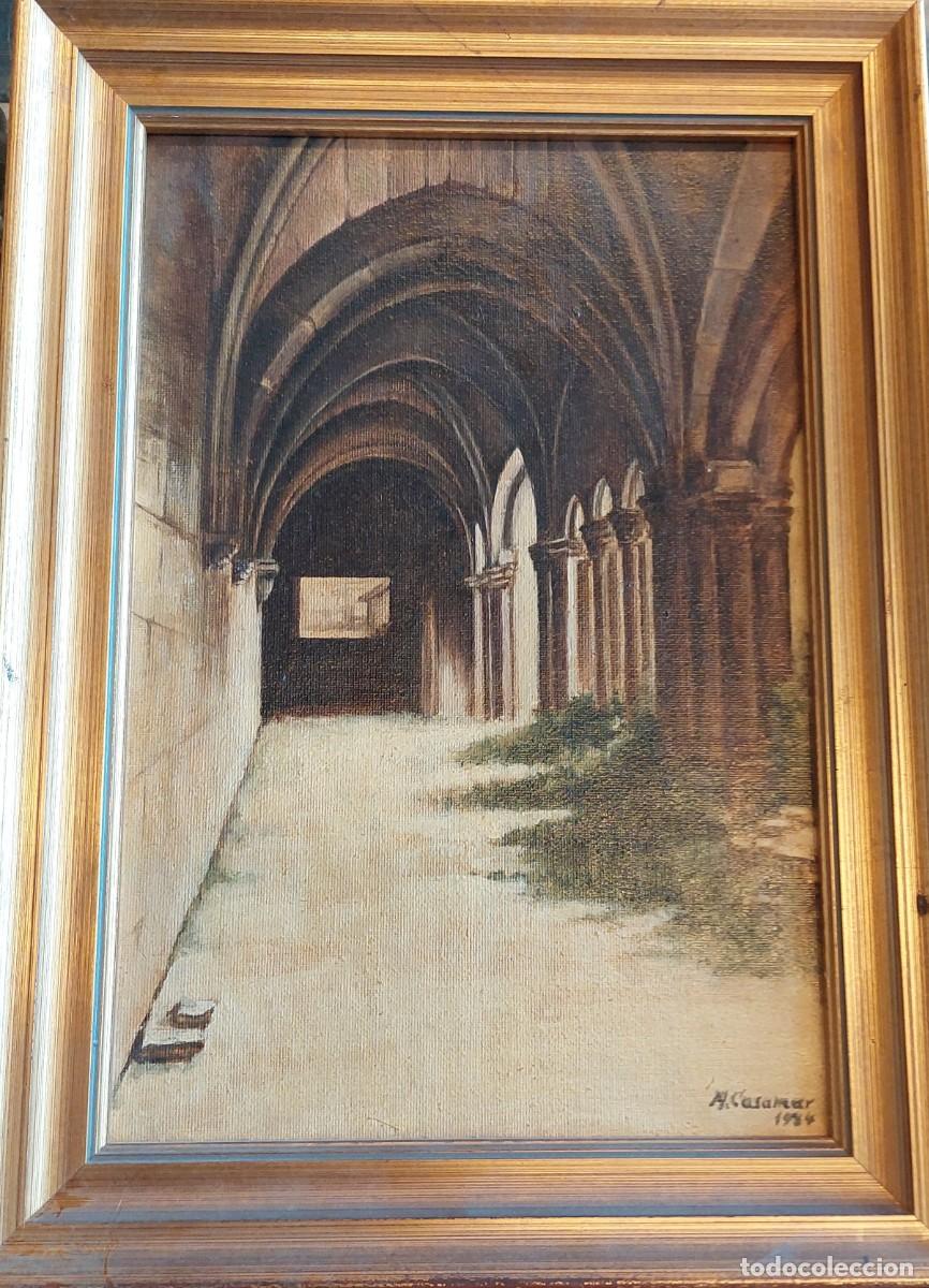 Arte: M.Casamar Claustro del monasterio de Santa Maria la Real Aguilar de Campoo oleo