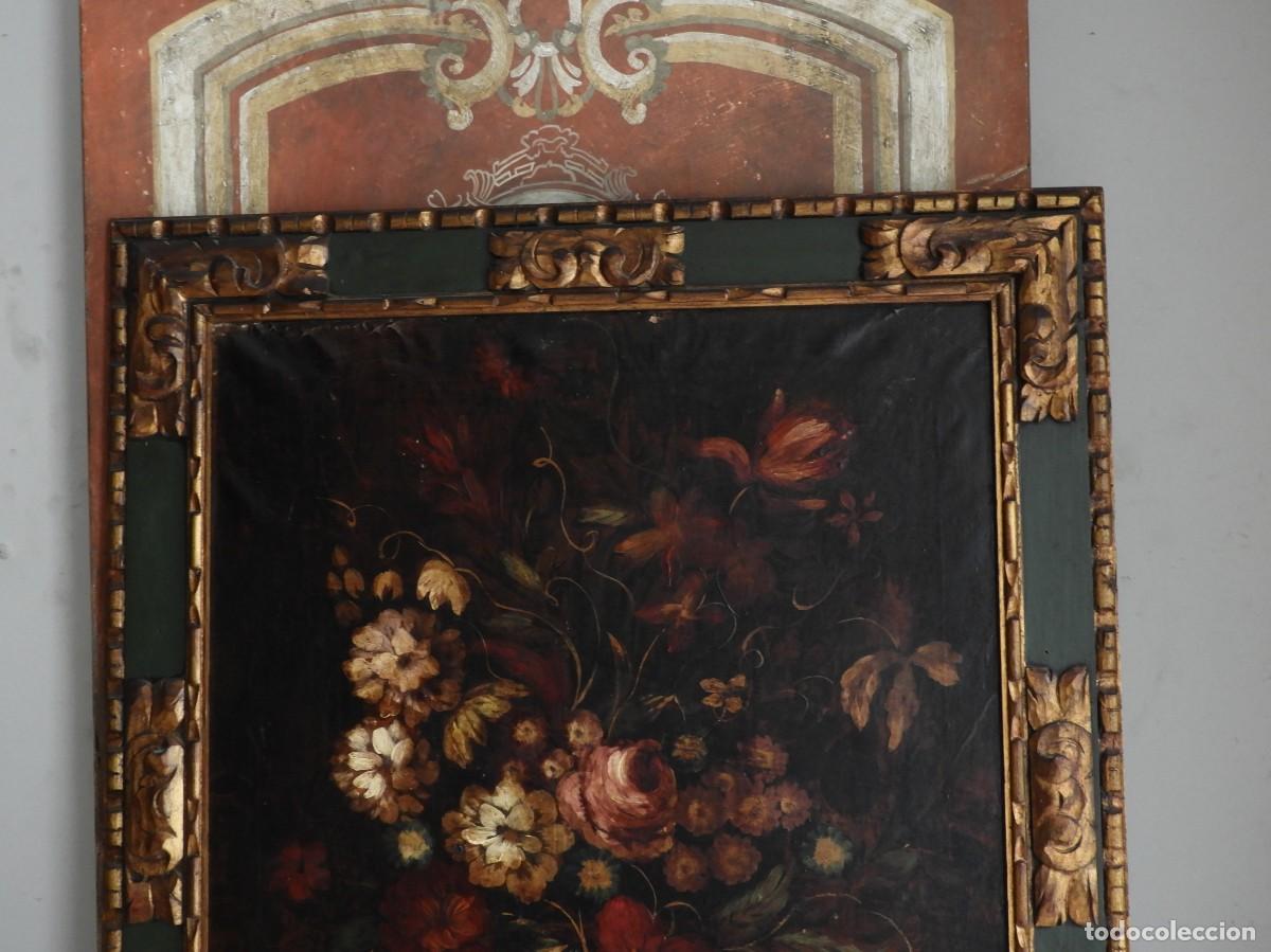 Arte: PRECIOSO BODEGON DE FLORES CON MARCO DE MADERA - Foto 5