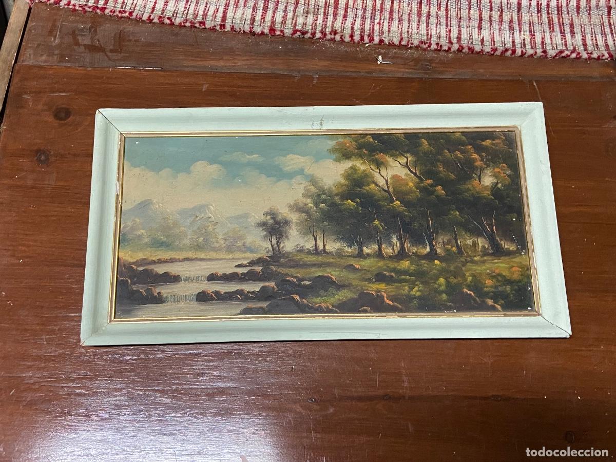 Kunst: CUADRO PINTURA AL &Oacute;LEO SIN FIRMAR PAISAJE - MEDIDAS: 57,5 X 29,5 CM