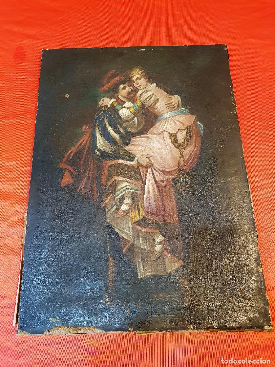 Arte: -ANTIGUO OLEO SOBRE LIENZO-1 - Foto 3