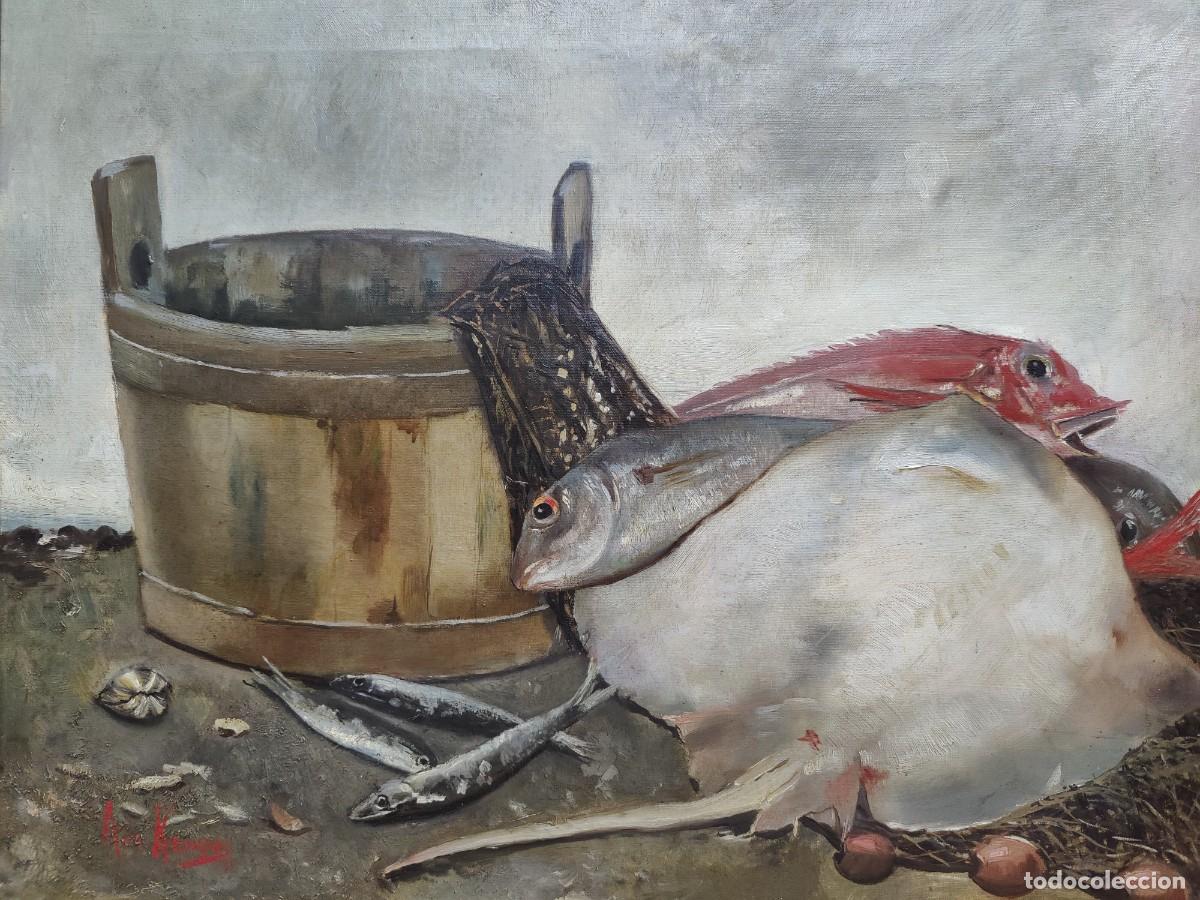 Arte: Bodeg&oacute;n con pescados firmado - Foto 2