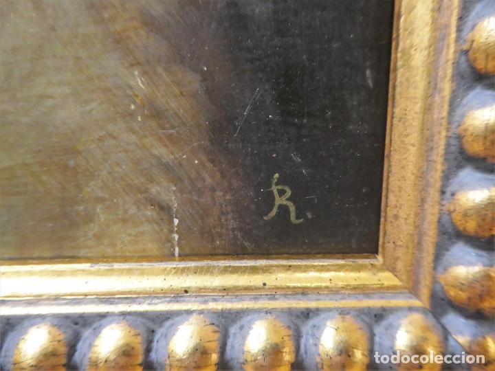 Arte: Bonito oleo sobre tabla con marco - Foto 3
