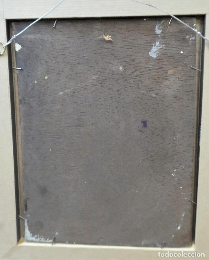 Arte: Bonito oleo sobre tabla con marco - Foto 6