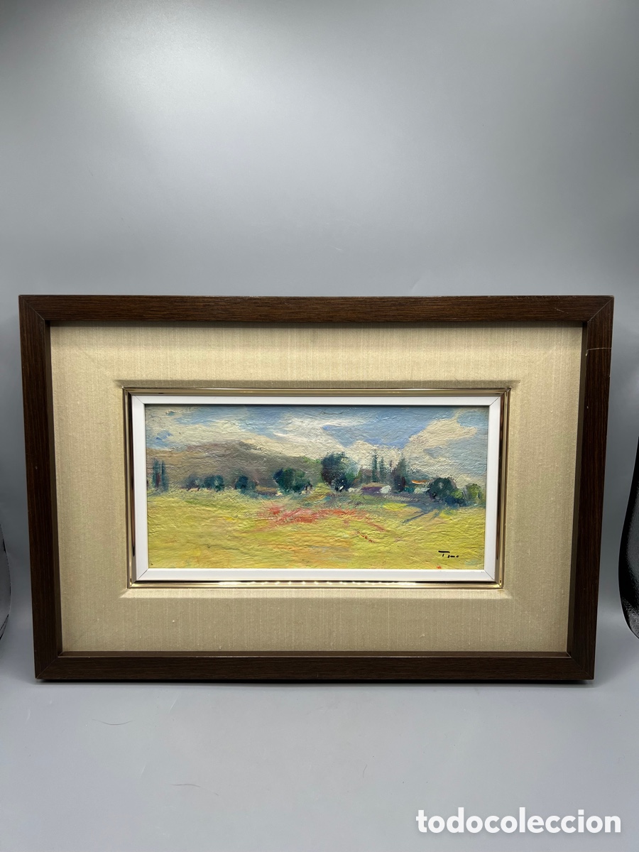 Arte: TINO IZQUIERDO PINTURA AL OLEO TECNICA MIXTA FIRMA ILEGIBLE DESCONOCIDA PAISAJE ABSTRACTO