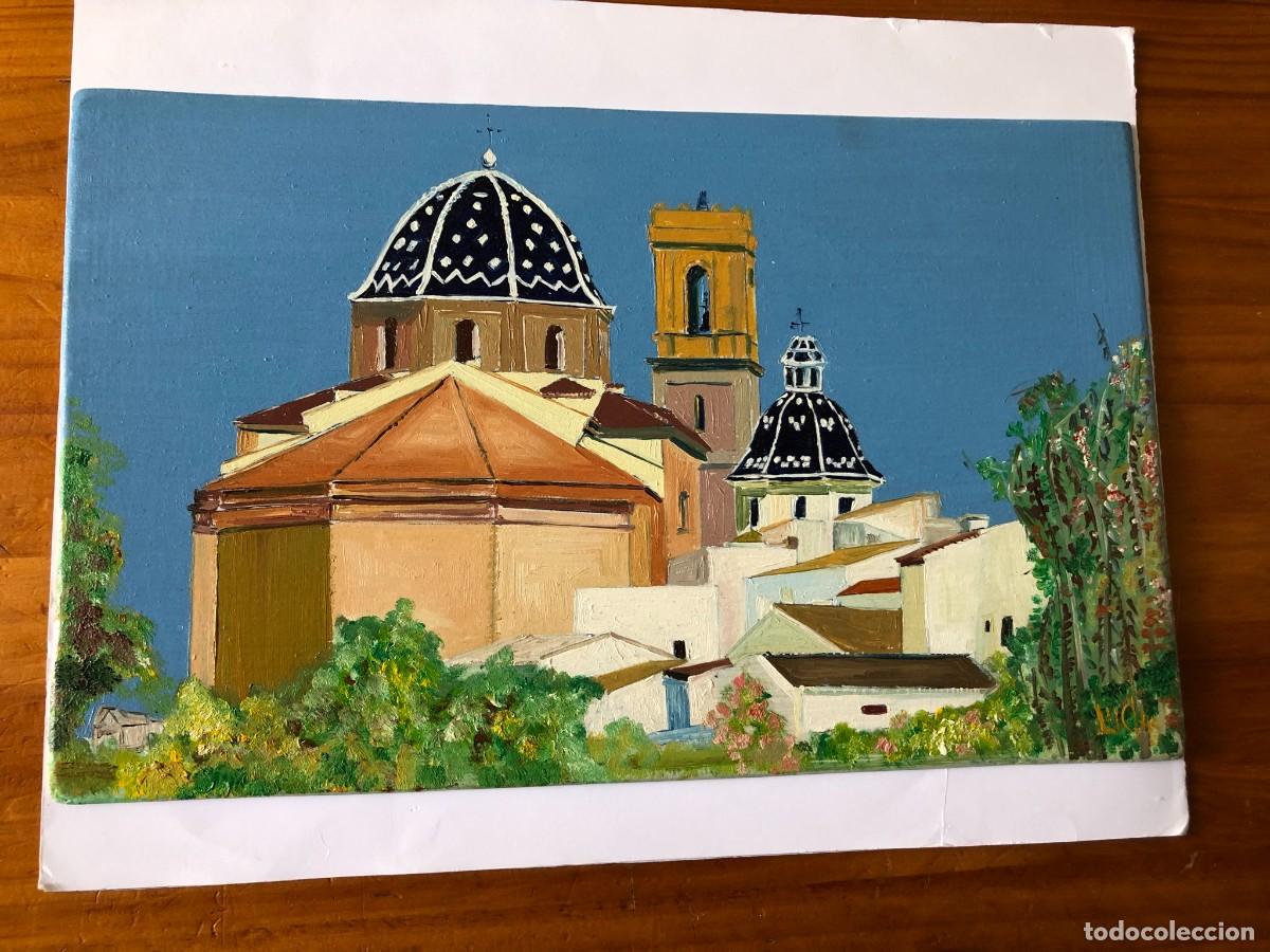 Arte: IGLESIA CON C&Uacute;PULAS (ALTEA) &Oacute;LEO SOBRE TABLA - Foto 1