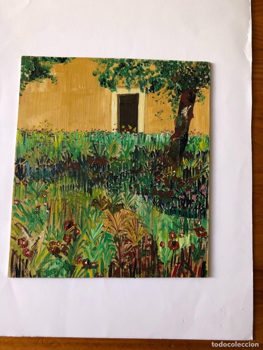 Arte: PUERTA CON VEGETACI&Oacute;N &Oacute;LEO SOBRE TABLA - Foto 1
