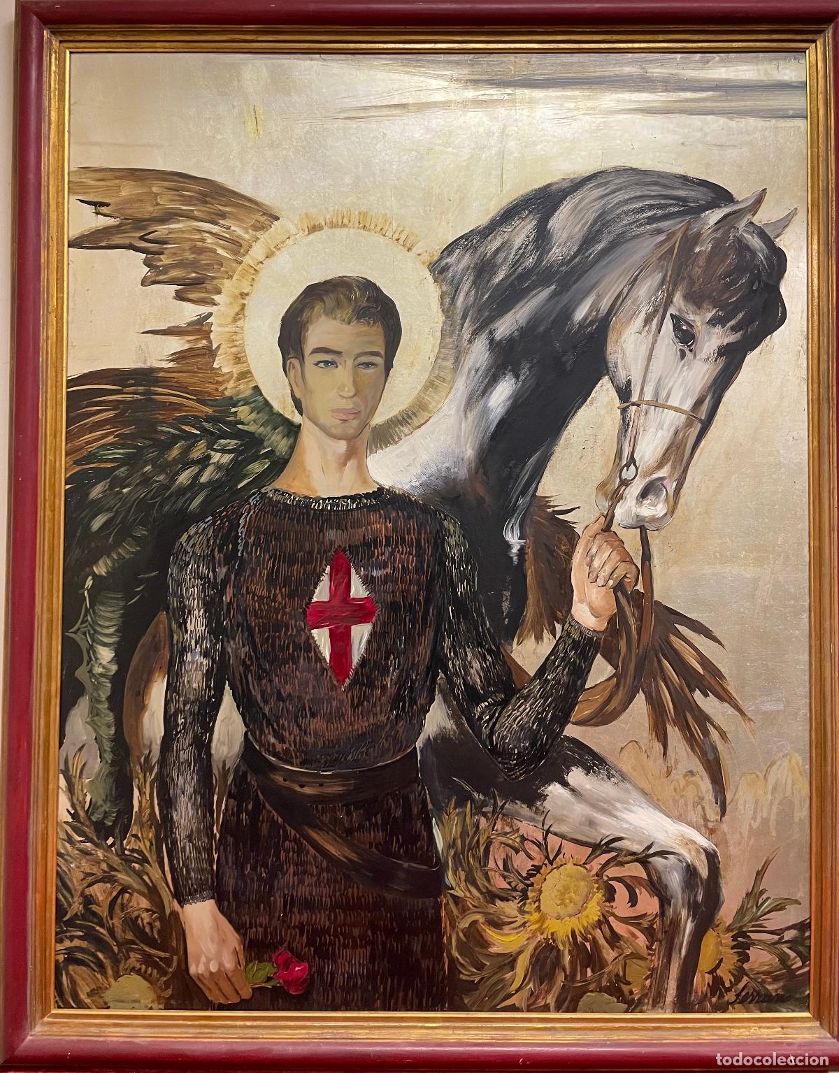 Arte: JOSEP MIQUEL SERRANO SERRA. SAN JORGE. OLEO SOBRE TABLA. ESPA&Ntilde;A. SIGLO XX
