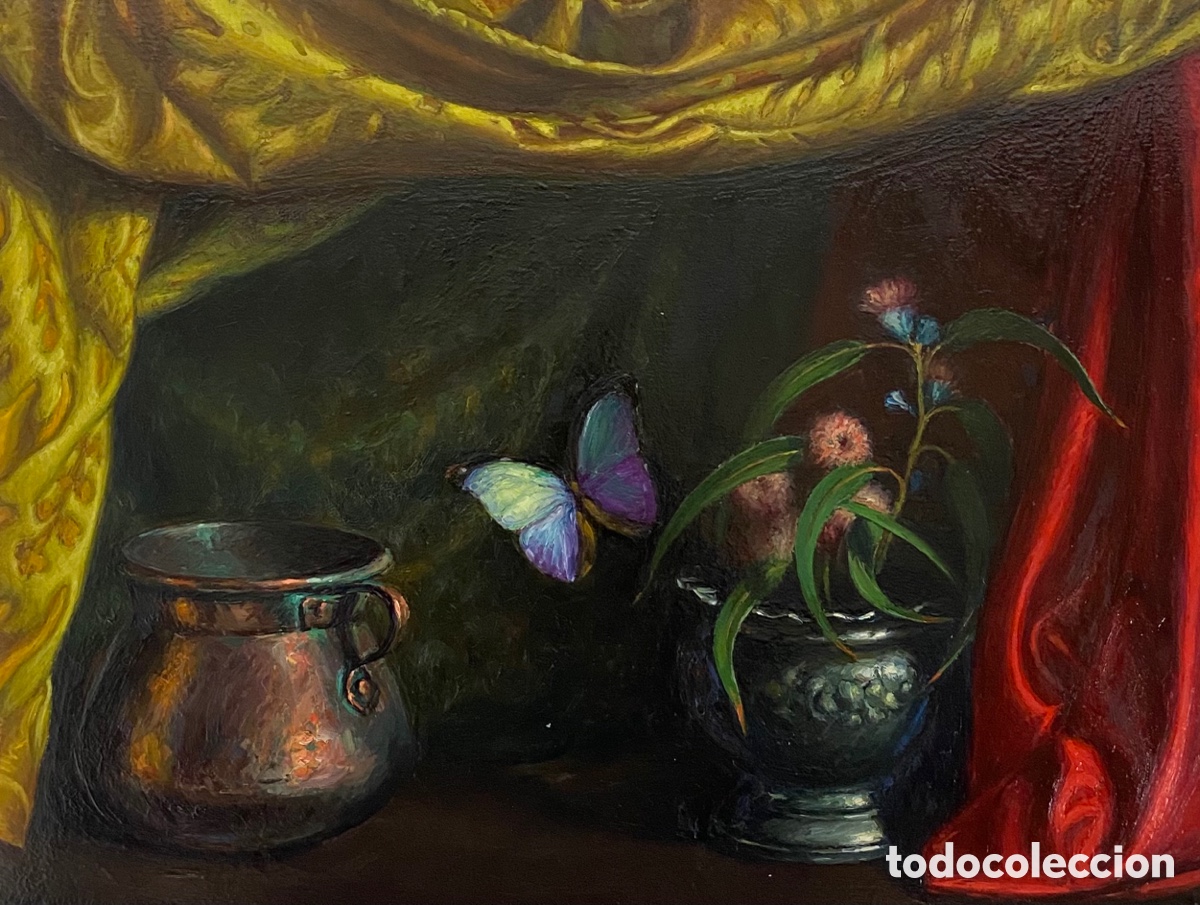 Kunst: ARTURO MARTINEZ CABEZAS (VALENCIA 1899 - BARCELONA? ) BODEGON CON MARIPOSA