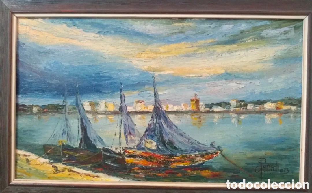 Kunst: Pon&ccedil; Granollers, marina, &oacute;leo sobre lienzo