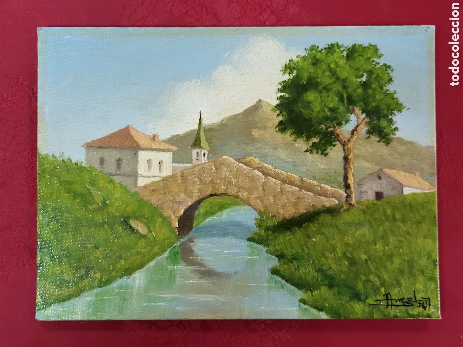 Art: ANGEL GIRO. MALAGA . OLEO SOBRE CARTON ENTELADO . 22&times; 16 CM