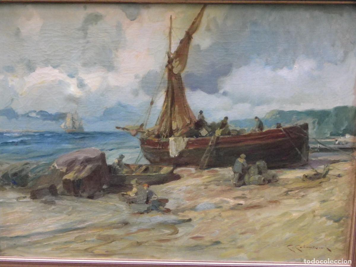 Arte: Luigi Colantuoni. &oacute;leo barcas en la playa - Foto 2