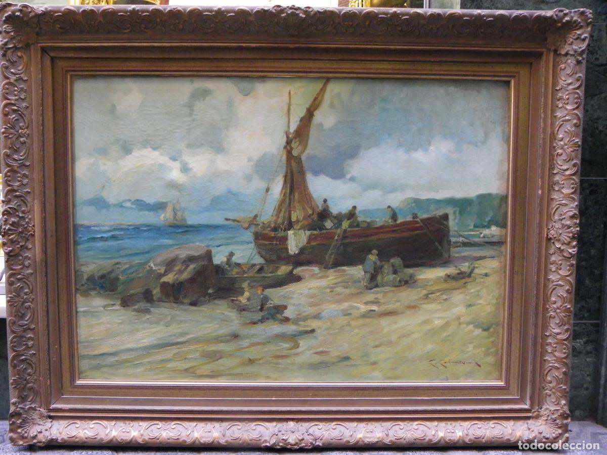Arte: Luigi Colantuoni. &oacute;leo barcas en la playa - Foto 3