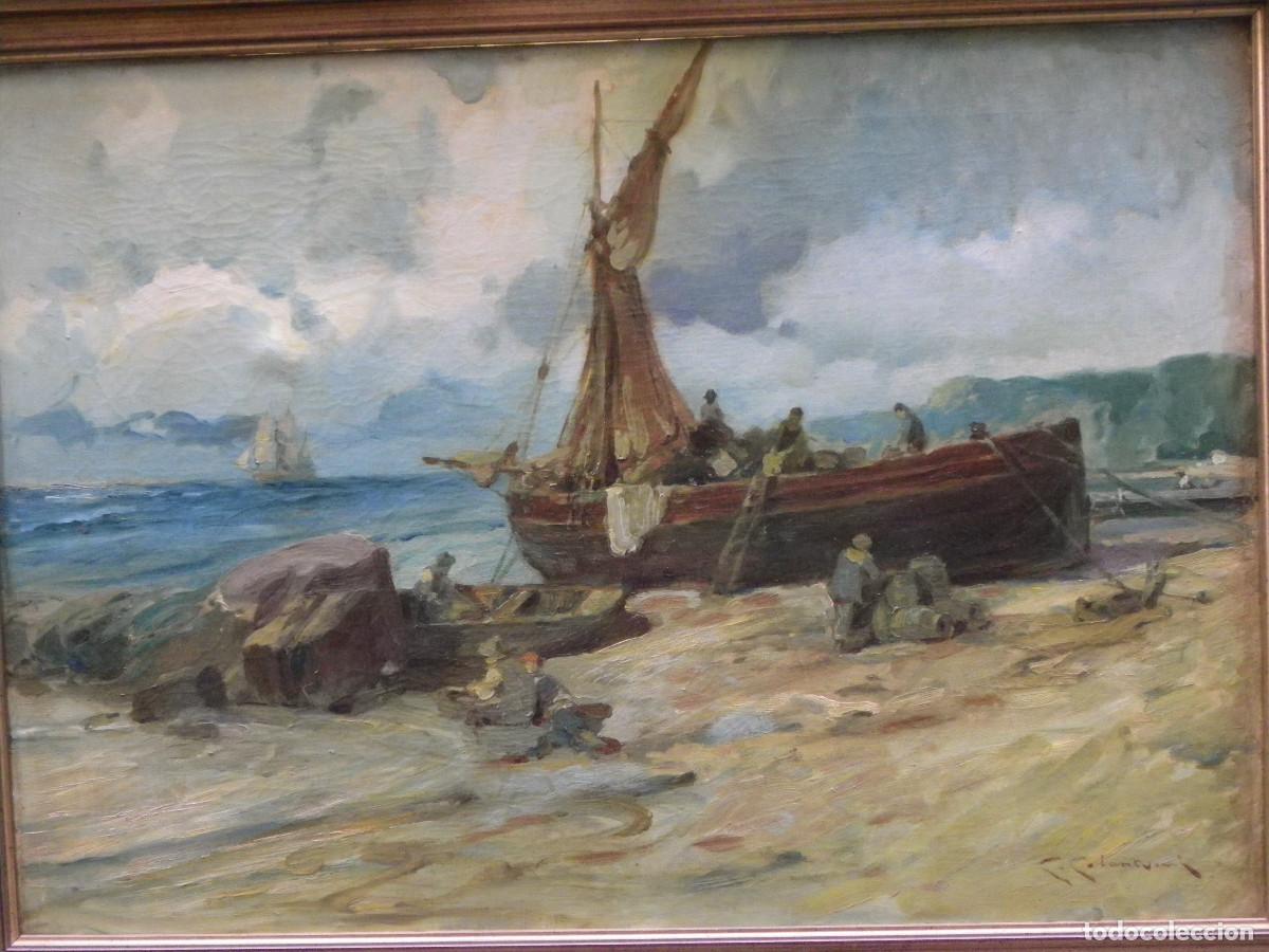 Arte: Luigi Colantuoni. &oacute;leo barcas en la playa - Foto 8
