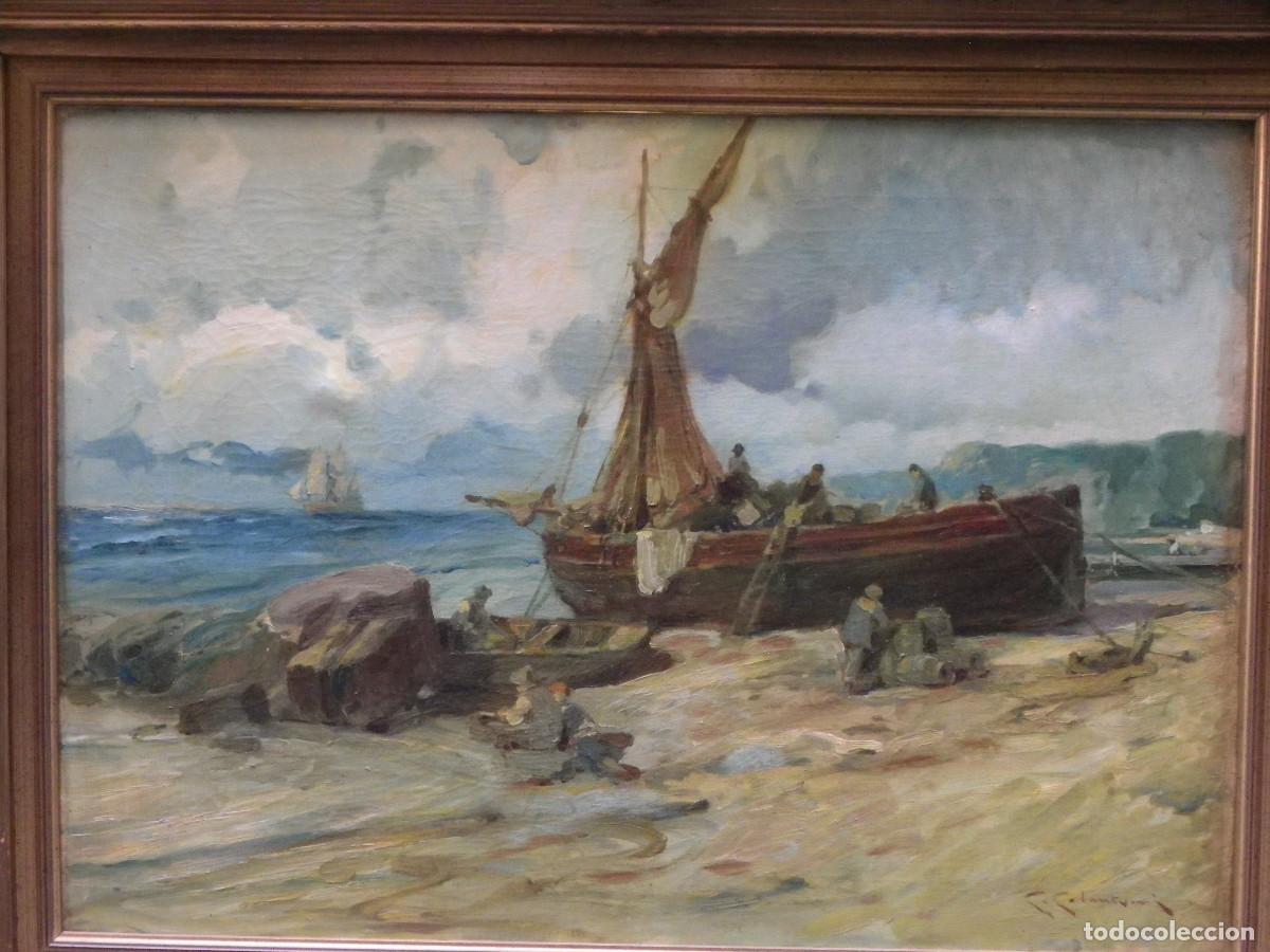 Arte: Luigi Colantuoni. &oacute;leo barcas en la playa - Foto 9