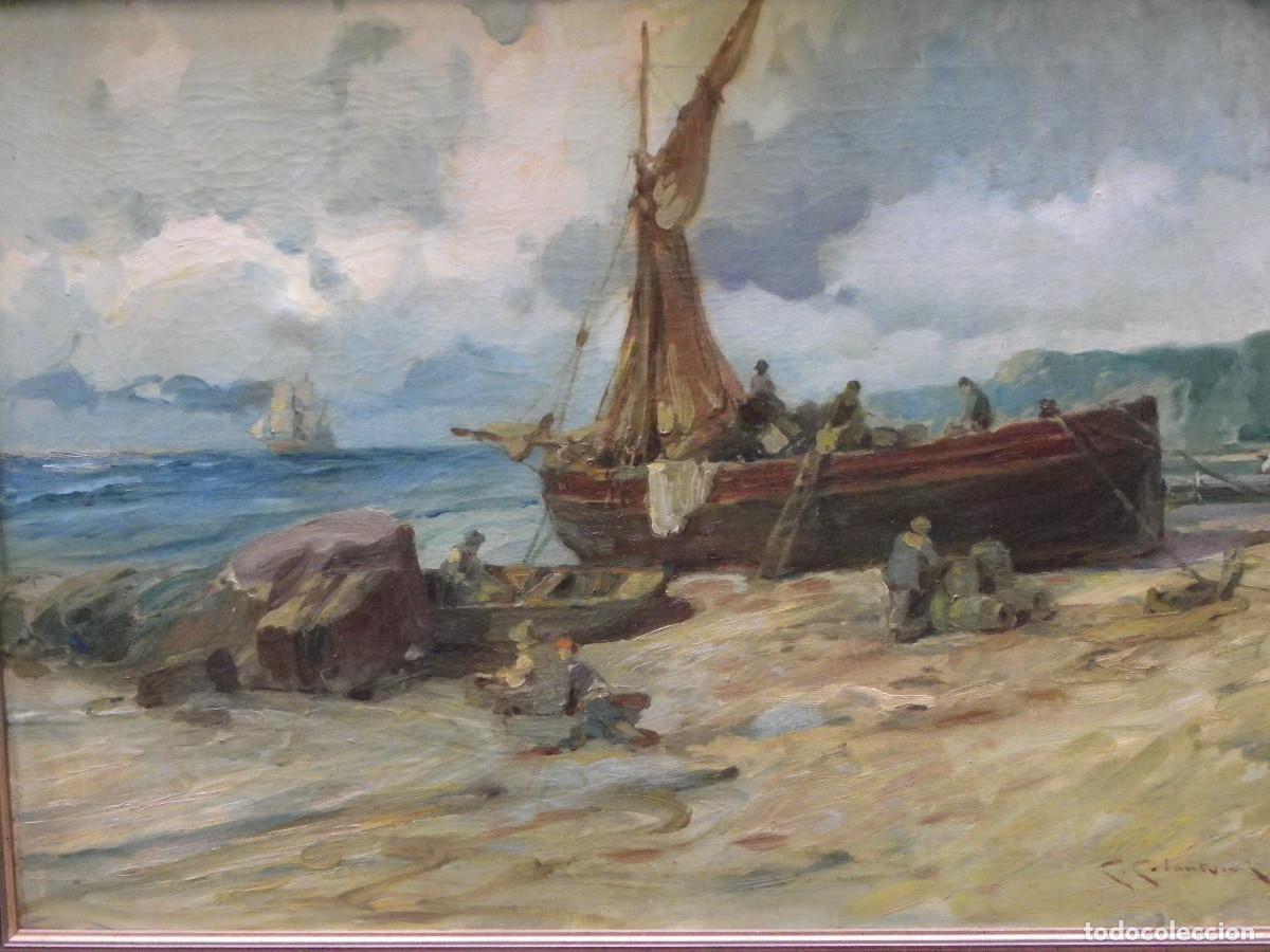 Arte: Luigi Colantuoni. &oacute;leo barcas en la playa - Foto 10
