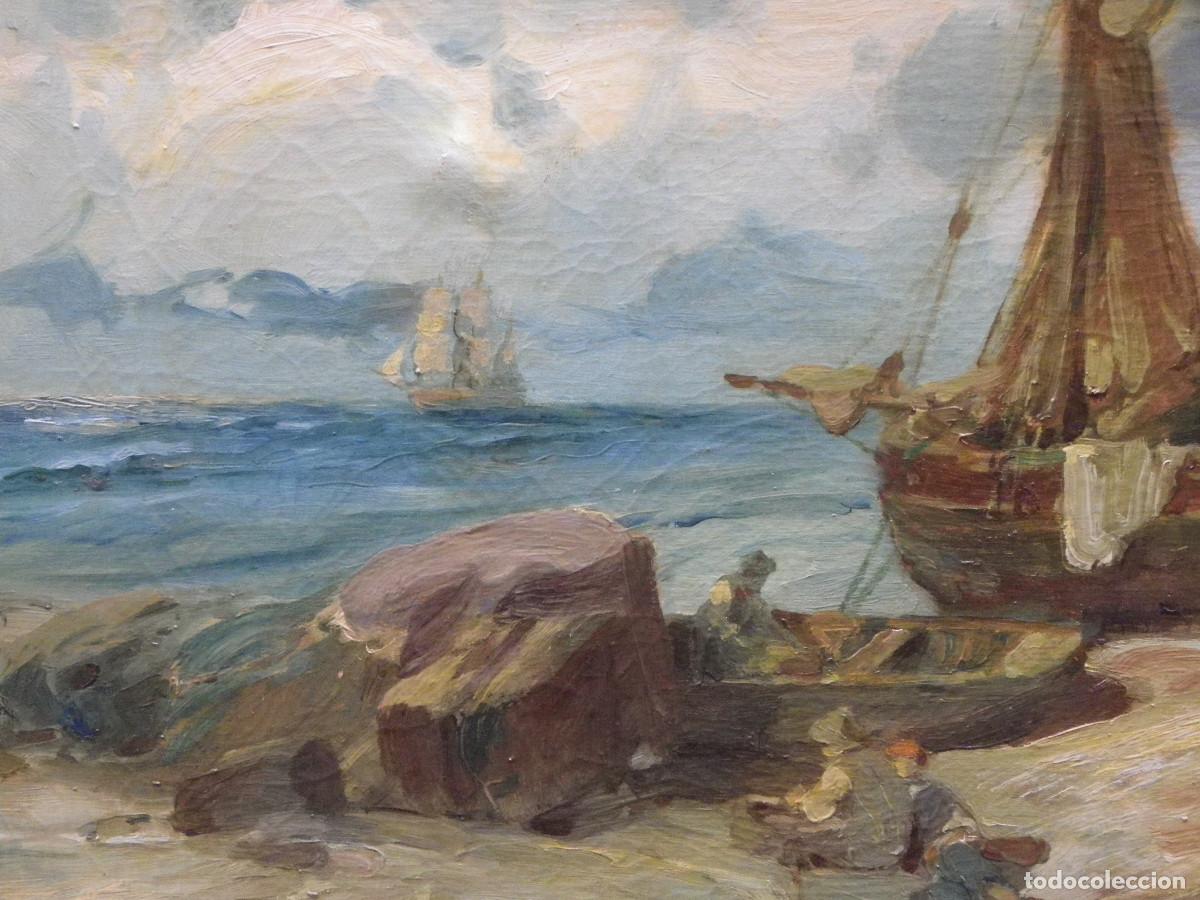 Arte: Luigi Colantuoni. &oacute;leo barcas en la playa - Foto 13