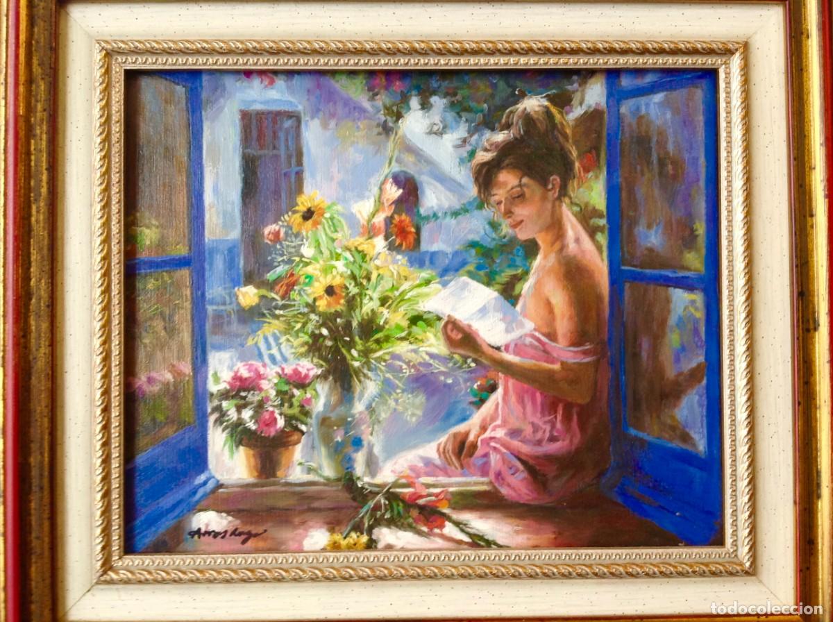 Arte: Cuadro &Oacute;leo Del Pintor Arras Lago - Foto 2