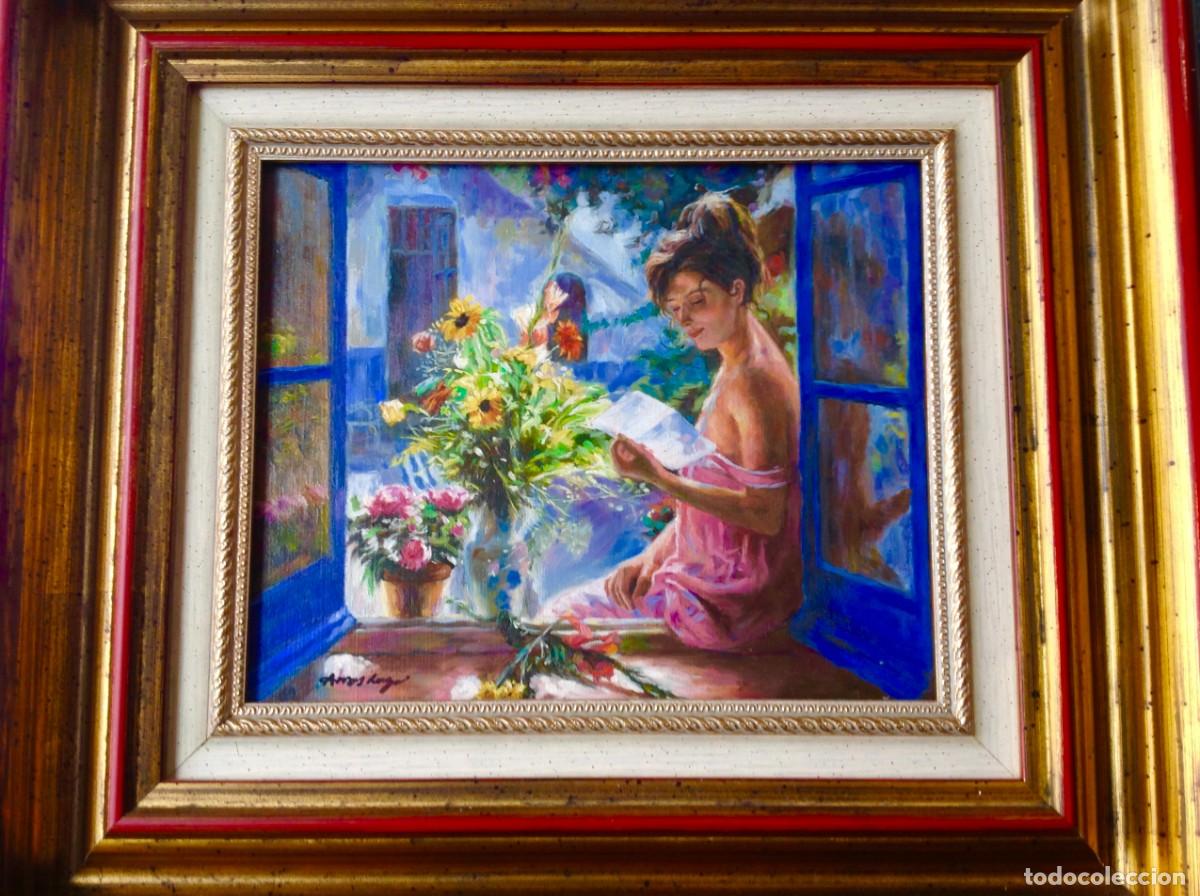 Arte: Cuadro &Oacute;leo Del Pintor Arras Lago - Foto 5