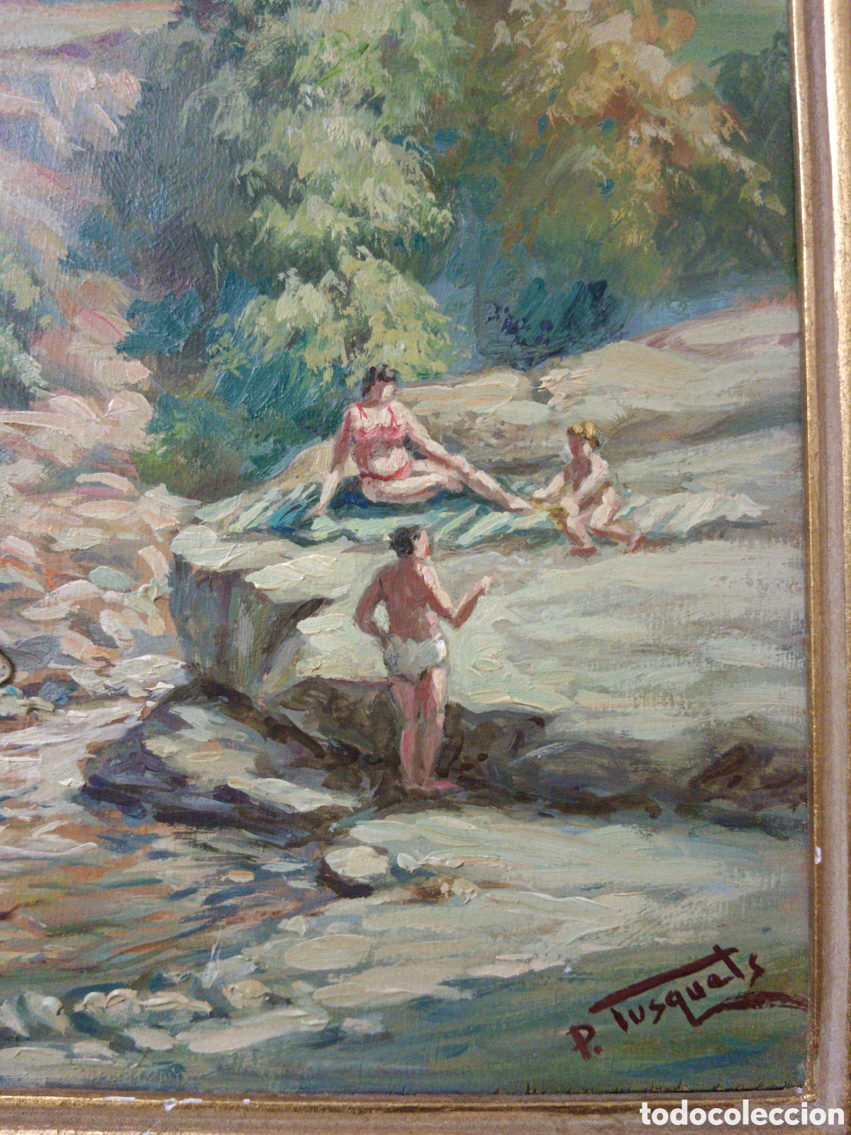 Arte: P.Tusquets, &oacute;leo sobre madera firmado abajo derecha