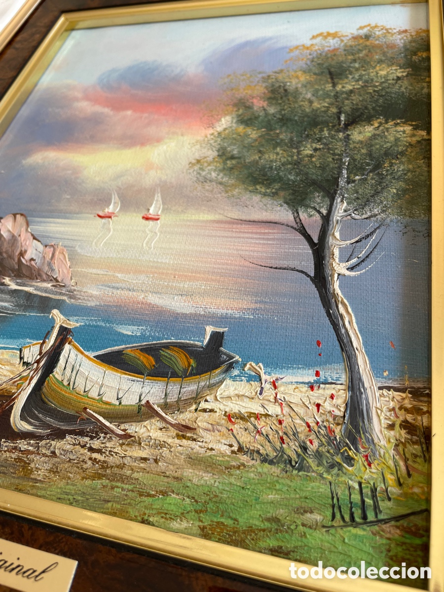 Arte: Paisaje mar&iacute;timo, &oacute;leo original - Foto 2