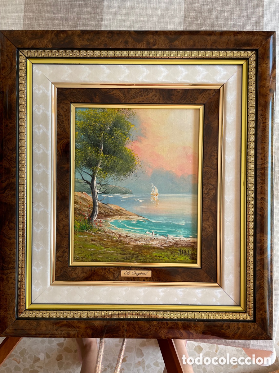 Arte: Paisaje mar&iacute;timo, &oacute;leo original - Foto 5