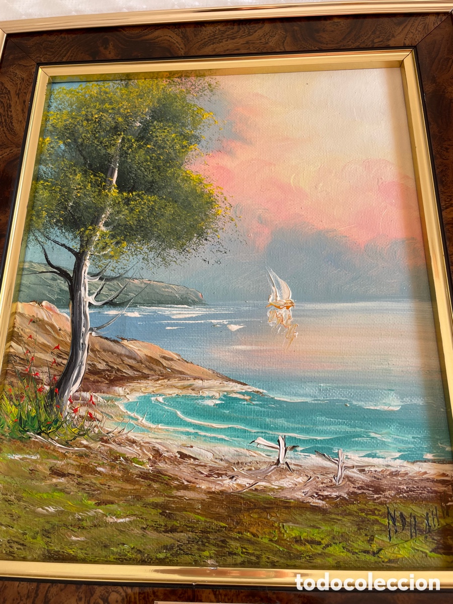 Arte: Paisaje mar&iacute;timo, &oacute;leo original - Foto 6