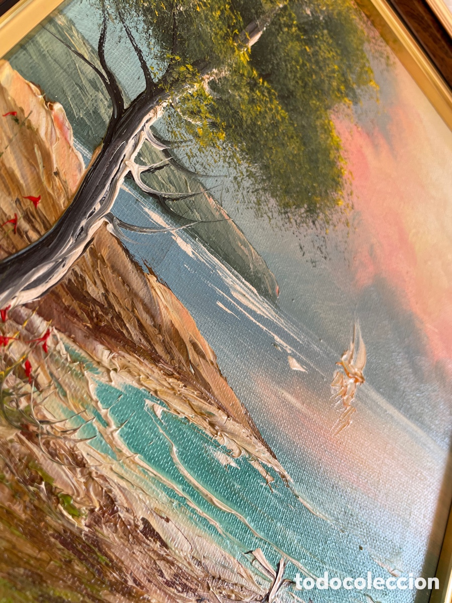 Arte: Paisaje mar&iacute;timo, &oacute;leo original - Foto 7