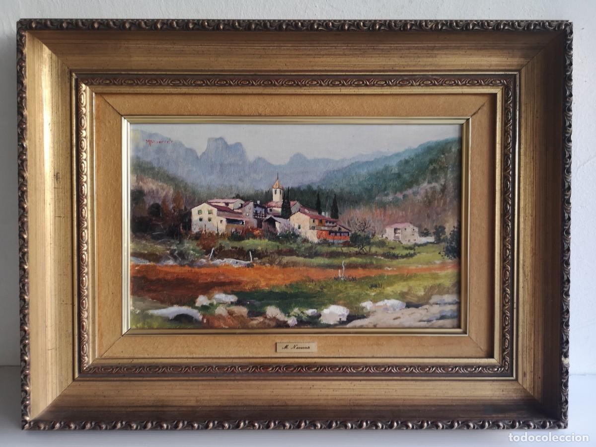 Arte: M. NAVARRETE . PAISAJE CON CASAS,ESTUPENDO OLEO SOBRE LIENZO, FIRMADO.