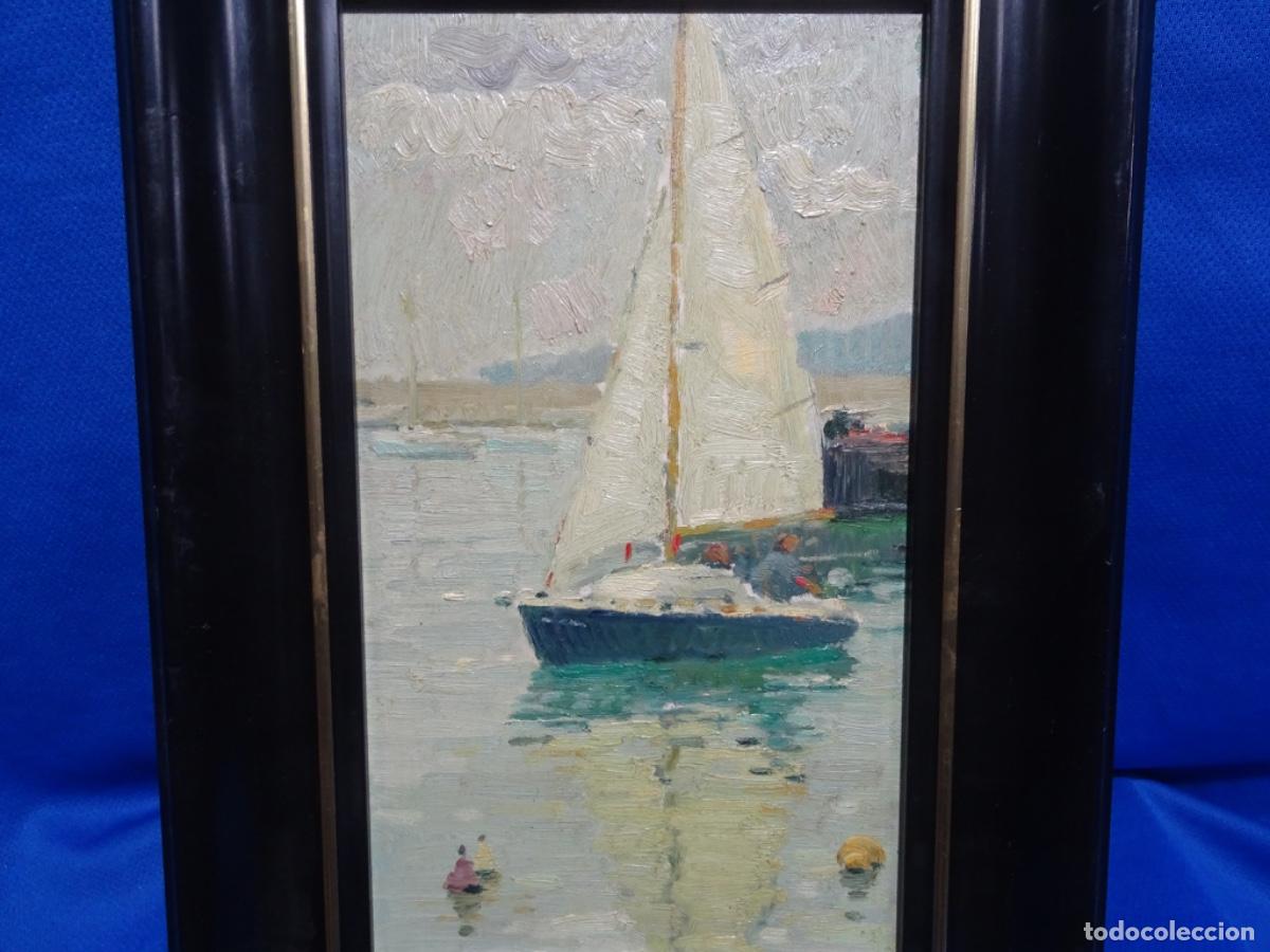 Arte: &Oacute;LEO SOBRE GABLEX ANONIMO. BARCA Y REFLEJOS. - Foto 2