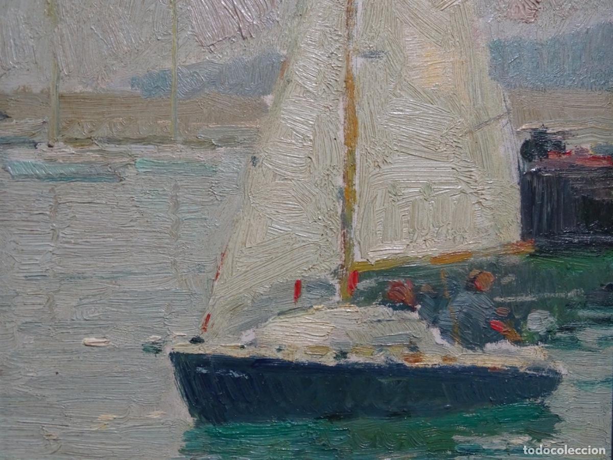 Arte: &Oacute;LEO SOBRE GABLEX ANONIMO. BARCA Y REFLEJOS. - Foto 4