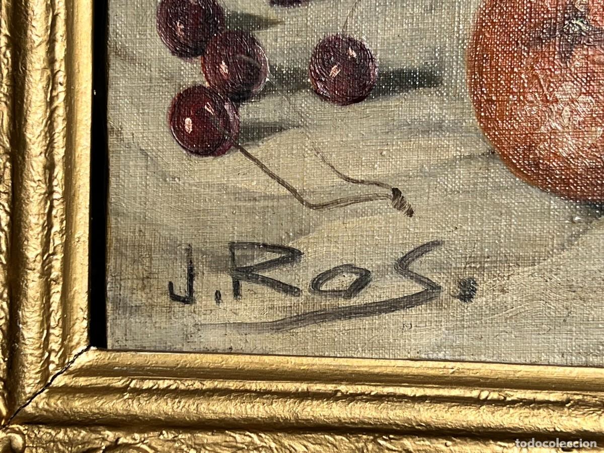 Arte: &Oacute;leo sobre lienzo con un bodeg&oacute;n de J. Ros. - Foto 2
